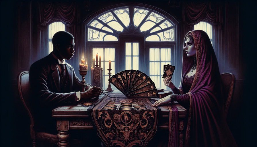 psychic with tarot cards
