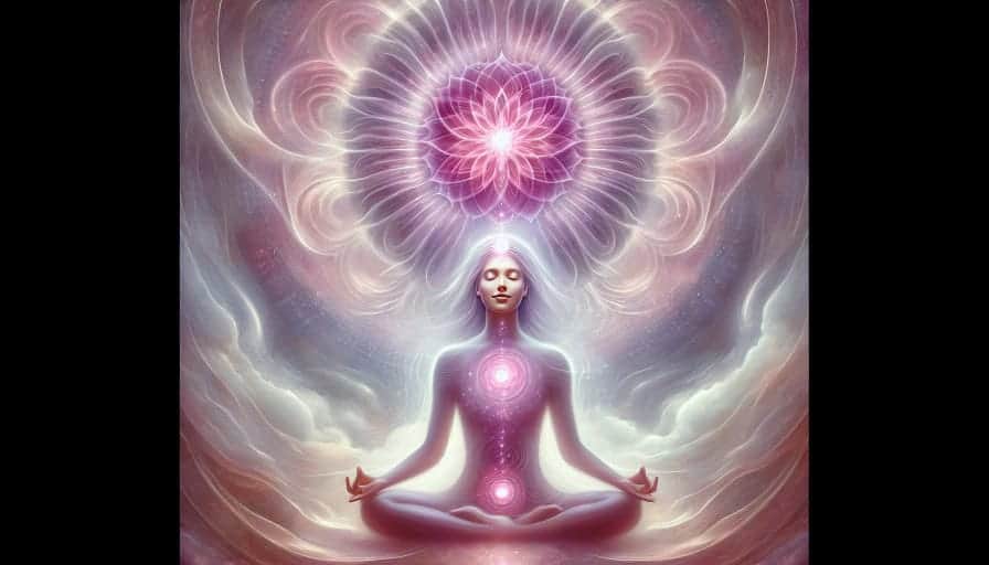 glowing magenta crown chakra
