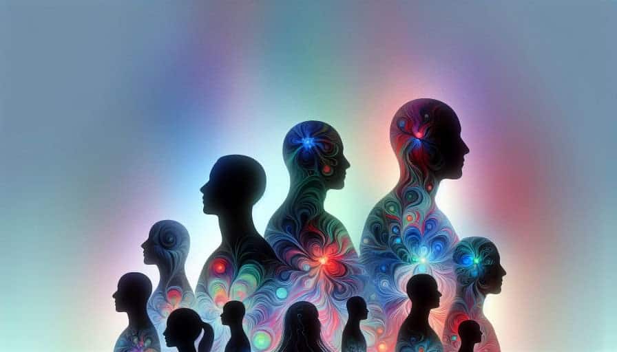 colorful auras surrounding