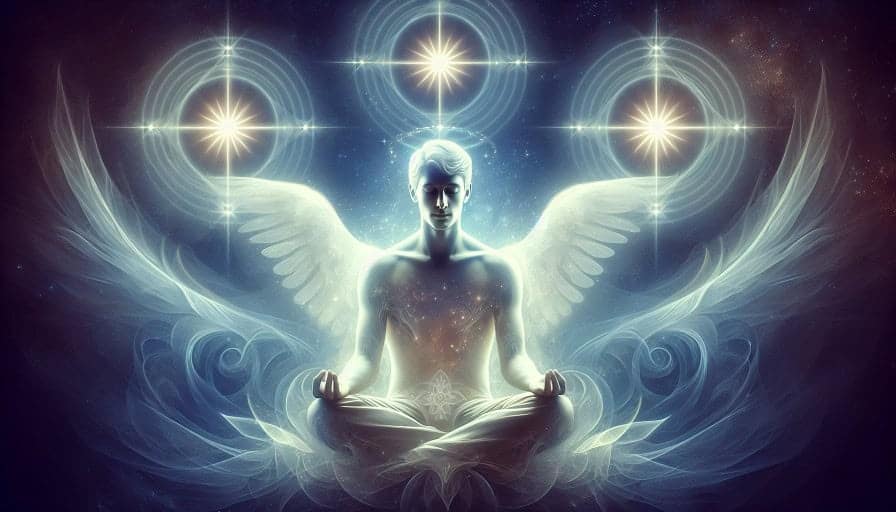 guardian angels illustrated in a spiritual artwork