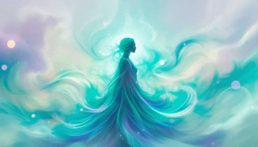 a turquoise aura radiating a calming energy