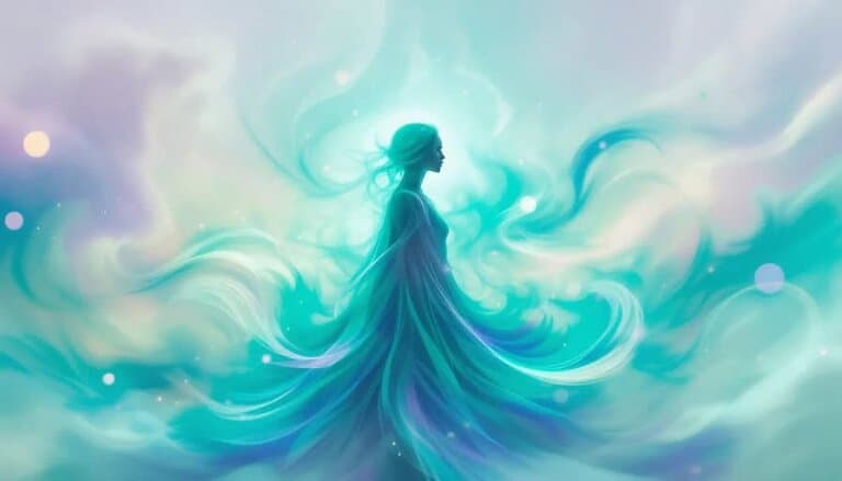 a turquoise aura radiating a calming energy